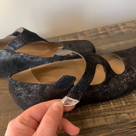 ANYI LU Suede Wedge Shoes Black And Silver - Picture 10 of 14